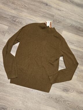 NWT Arach & Cloz Brown Mockneck Wool Blend Sweater Sz Small
